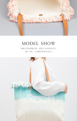 GEBREIDETER TOTE TASSEL DESIGN Leinwand Tasche Gebreidetes Alphabet Leinwand Unterarm Neue Schulter Sommer hohe Kapazität Damen Tasche