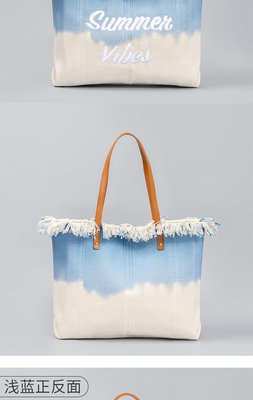 GEBREIDETER TOTE TASSEL DESIGN Leinwand Tasche Gebreidetes Alphabet Leinwand Unterarm Neue Schulter Sommer hohe Kapazität Damen Tasche