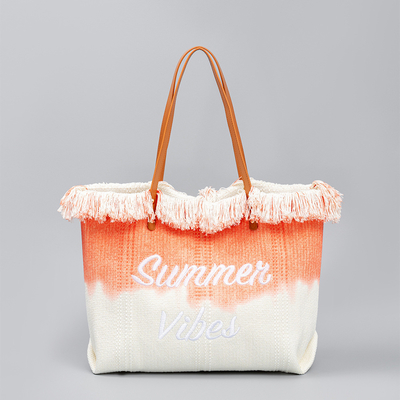 GEBREIDETER TOTE TASSEL DESIGN Leinwand Tasche Gebreidetes Alphabet Leinwand Unterarm Neue Schulter Sommer hohe Kapazität Damen Tasche