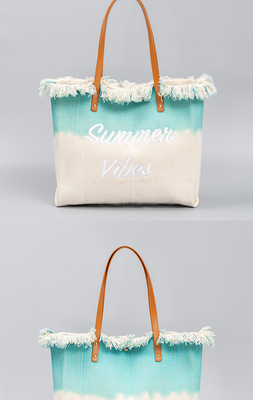 GEBREIDETER TOTE TASSEL DESIGN Leinwand Tasche Gebreidetes Alphabet Leinwand Unterarm Neue Schulter Sommer hohe Kapazität Damen Tasche