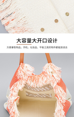 GEBREIDETER TOTE TASSEL DESIGN Leinwand Tasche Gebreidetes Alphabet Leinwand Unterarm Neue Schulter Sommer hohe Kapazität Damen Tasche