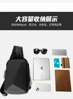 Neue Männer-Brusttasche Großkapazität Schulter-Tasche Kross-Body-Tasche Männliche Freizeit-Büro-iPad Computer-Brusttasche Hard Shell