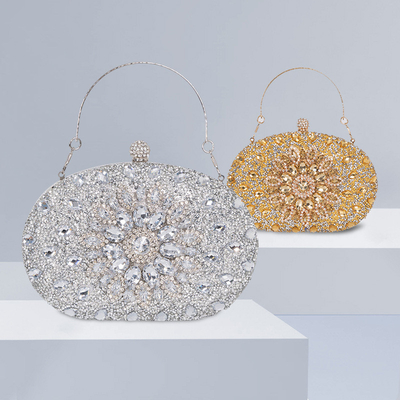 Amazon-Diamant-Einkruste Sonnenblumen Dinner-Tasche Damen-Mode Bankett Clutch All-Match-Kleid Abendtasche