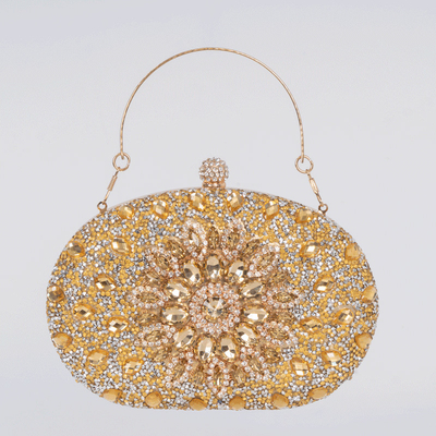 Amazon-Diamant-Einkruste Sonnenblumen Dinner-Tasche Damen-Mode Bankett Clutch All-Match-Kleid Abendtasche