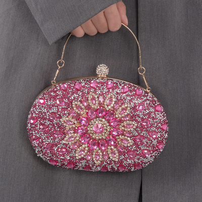 Amazon-Diamant-Einkruste Sonnenblumen Dinner-Tasche Damen-Mode Bankett Clutch All-Match-Kleid Abendtasche