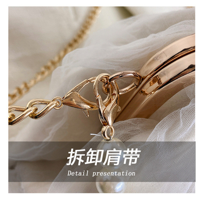 2024 NEW RETRO FAIRY SOLID COLOR kleine Tasche weiße Handtasche Perlen Tasche weibliche Netzgarn in einfache Crossbody-Tasche