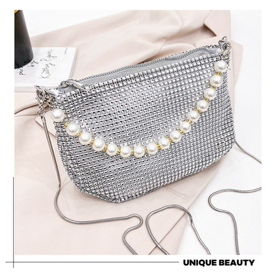 Neue Perlenhandfläche, Imitation, voller Diamant-Handtasche, Schultertasche, Grenzüberschreitende Sprengstoff-Party-Dinner-Tasche, Mode-Schulter.