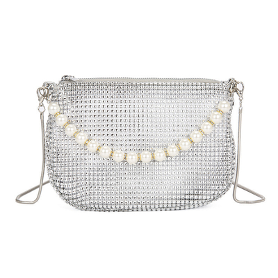 Neue Perlenhandfläche, Imitation, voller Diamant-Handtasche, Schultertasche, Grenzüberschreitende Sprengstoff-Party-Dinner-Tasche, Mode-Schulter.