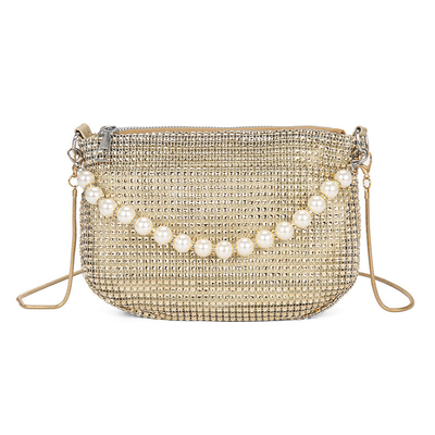 Neue Perlenhandfläche, Imitation, voller Diamant-Handtasche, Schultertasche, Grenzüberschreitende Sprengstoff-Party-Dinner-Tasche, Mode-Schulter.