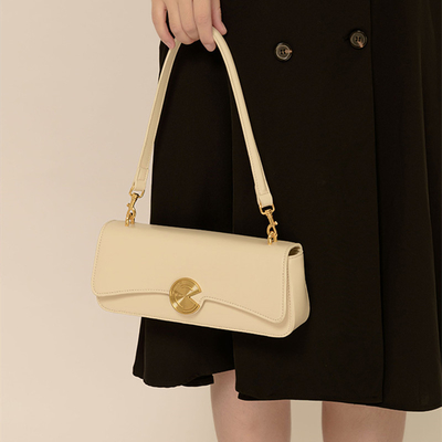 Neue echte Kuhhaut-Schultertasche Frauen-Slanz-Tasche hochwertige Hand-Hand-Tasche Kuhhaut-Unterarm-Tasche