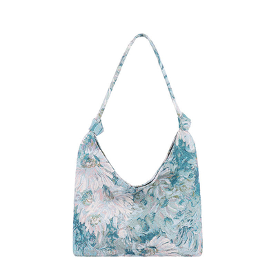LARGE KAPITÄT DAMEN'S BAG Französisch Einfache Leinwand BAG ÖLEMALGIEN NATIONAL STYLE Schulter Tasche TOTE BUCKET BAG