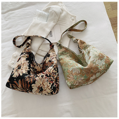 LARGE KAPITÄT DAMEN'S BAG Französisch Einfache Leinwand BAG ÖLEMALGIEN NATIONAL STYLE Schulter Tasche TOTE BUCKET BAG