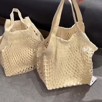 Baumwollnetz-TASCHEN HOLDUNGSTASCHEN Obst und Gemüse Händler Super-Einkaufstasche TOTE-TASCHEN KLEINE Gewebte Frauen-TASCHEN