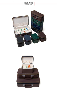 VINTAGE GROßKAPASITÄTISCHES Leder-Armband-Speicher-Box-Haushalt-Portable Jade-Armband-Speicher-Box mehrfach