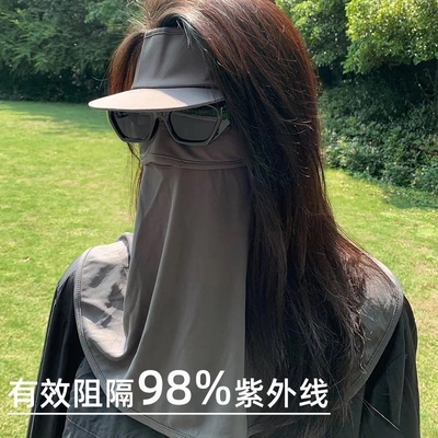 Die Internet-Selebritäts-Explosion bedeckt das ganze Gesicht, um UV-Licht zu verhindern