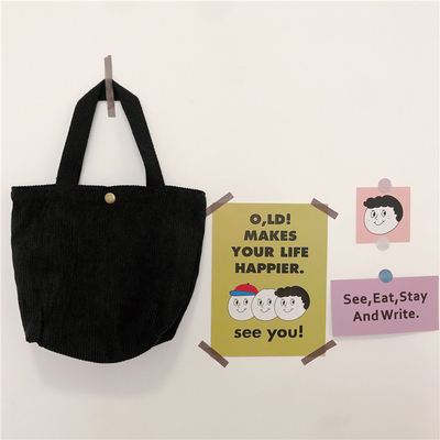 Artsy Corduroy Tasche Casual Portable Mini Ladies Klammer Tasche Vintage Kleidungsstück Tasche Bento Tasche