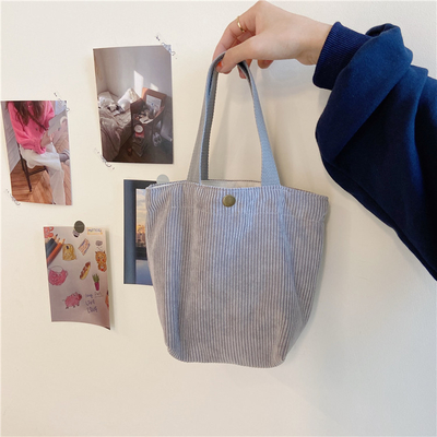 Artsy Corduroy Tasche Casual Portable Mini Ladies Klammer Tasche Vintage Kleidungsstück Tasche Bento Tasche