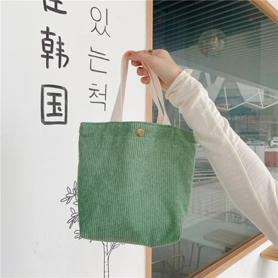 Artsy Corduroy Tasche Casual Portable Mini Ladies Klammer Tasche Vintage Kleidungsstück Tasche Bento Tasche