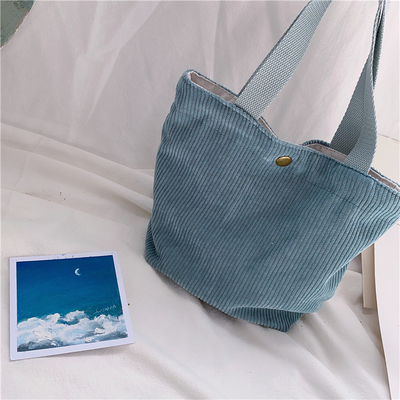 Artsy Corduroy Tasche Casual Portable Mini Ladies Klammer Tasche Vintage Kleidungsstück Tasche Bento Tasche