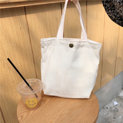 Artsy Corduroy Tasche Casual Portable Mini Ladies Klammer Tasche Vintage Kleidungsstück Tasche Bento Tasche