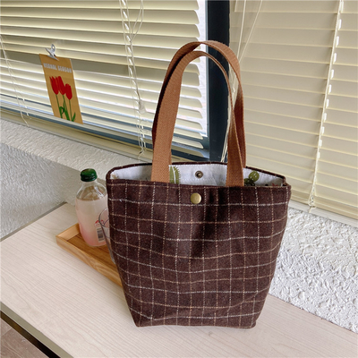 Artsy Corduroy Tasche Casual Portable Mini Ladies Klammer Tasche Vintage Kleidungsstück Tasche Bento Tasche