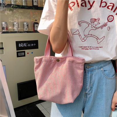 Artsy Corduroy Tasche Casual Portable Mini Ladies Klammer Tasche Vintage Kleidungsstück Tasche Bento Tasche