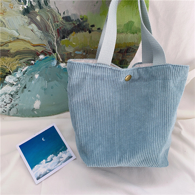 Artsy Corduroy Tasche Casual Portable Mini Ladies Klammer Tasche Vintage Kleidungsstück Tasche Bento Tasche