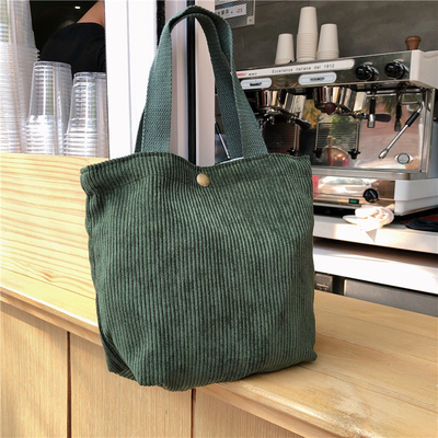 Artsy Corduroy Tasche Casual Portable Mini Ladies Klammer Tasche Vintage Kleidungsstück Tasche Bento Tasche