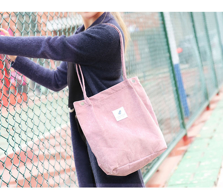 WOMEN'S BAG SIMPLE FASHION CORDUROY BAG Klasse Leinwand BAG Schulter Tasche Campus Crossbody BAG TOTE BAG