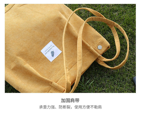 WOMEN'S BAG SIMPLE FASHION CORDUROY BAG Klasse Leinwand BAG Schulter Tasche Campus Crossbody BAG TOTE BAG