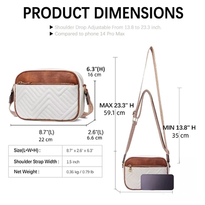 HOT-QUILTED BROIDERY CHECK COLOR MATCHING VINTAGE Schultertasche Reißverschluss Gürtel über den Körper Tasche Tasche kleine quadratische Tasche