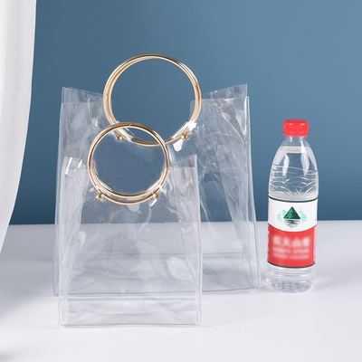 NS TRANSPARENT PVC TOTE BAG RUNDE HAND Hochzeitsgesellschaft Geschenk Süßigkeiten BAG Blüten Geschenk BAG