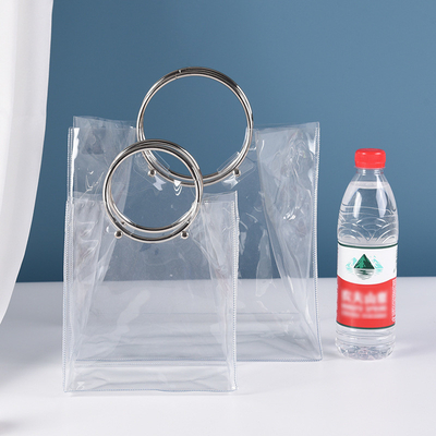 NS TRANSPARENT PVC TOTE BAG RUNDE HAND Hochzeitsgesellschaft Geschenk Süßigkeiten BAG Blüten Geschenk BAG