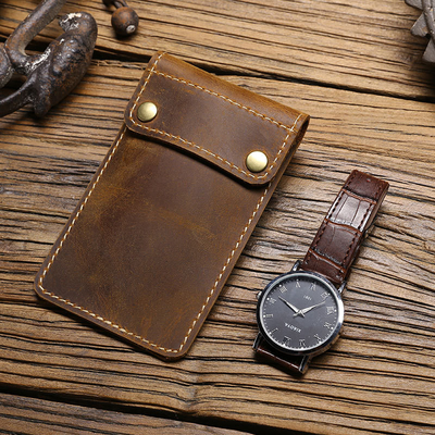 Überschreitende RETRO HORSE CRAZY LEDER Uhrenbeutel KONVENIENT kreatives Leder Uhrenlager HOLSTER