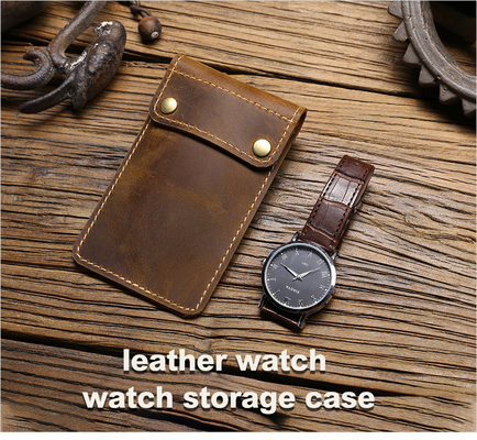 Überschreitende RETRO HORSE CRAZY LEDER Uhrenbeutel KONVENIENT kreatives Leder Uhrenlager HOLSTER