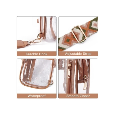 TPU-transparente Anti-Splash-Brusttasche,LULU-transparente Tasche LULU-Kreuzschultertasche