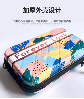 ASB+PC MATERIAL PORTABLE HARD SHELL MAKEUP BAG EINE Schulter PORTABLE Lagertasche mit HAND Geschenk-Box FESTIVAL Jährliches Treffen
