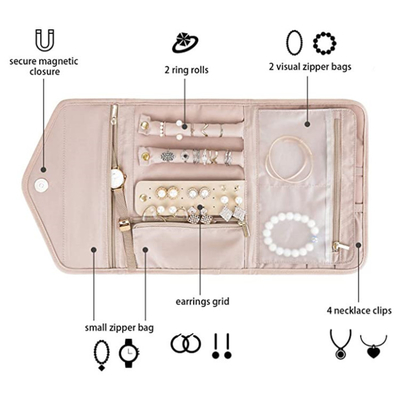 JEWELSCHASTE Lagertasche ANTI-Oxidation Halsband Ohrringe STUD Ohrringe Armbandring feine Schmuckkasten PORTABLE