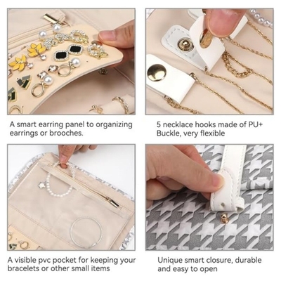 Reise-Schmuck-Lager-Kiste große Schmuck-Lager-Buch-Tasche tragbare faltbare Reise-Schmuck-Tasche