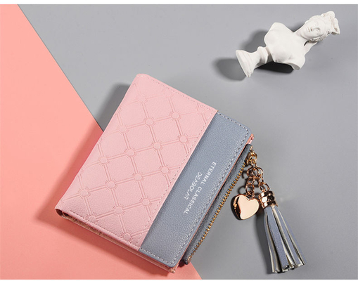KORÄISCHE Version der neuen Frauen-Short-Wallet-Wallets mit Farbspaltung-Short-Wallet-Frisuren-Zipper-Multi-Card-Münzen-Wallet auf Lager