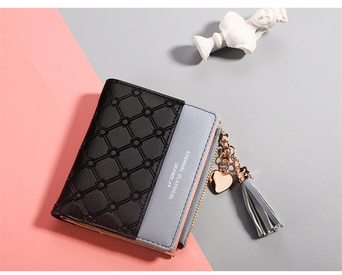 KORÄISCHE Version der neuen Frauen-Short-Wallet-Wallets mit Farbspaltung-Short-Wallet-Frisuren-Zipper-Multi-Card-Münzen-Wallet auf Lager