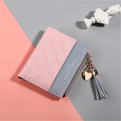 KORÄISCHE Version der neuen Frauen-Short-Wallet-Wallets mit Farbspaltung-Short-Wallet-Frisuren-Zipper-Multi-Card-Münzen-Wallet auf Lager
