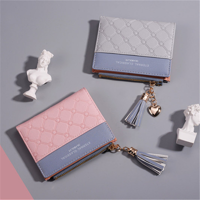 KORÄISCHE Version der neuen Frauen-Short-Wallet-Wallets mit Farbspaltung-Short-Wallet-Frisuren-Zipper-Multi-Card-Münzen-Wallet auf Lager