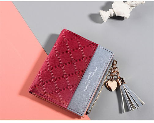 KORÄISCHE Version der neuen Frauen-Short-Wallet-Wallets mit Farbspaltung-Short-Wallet-Frisuren-Zipper-Multi-Card-Münzen-Wallet auf Lager