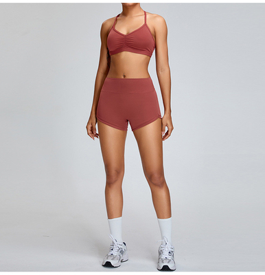 Nackte Pfirsich-Hipp-Lift-Yoga-Hosen Damen-Abdominal-Yoga-Shorts Drei-Punkte-Fest-Fitness-Hosen Laufhosen