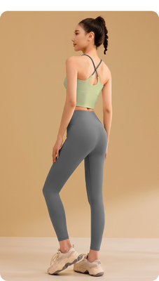 NEUE SOLID COLOR SPLICING YOGA Kleidung schnell trocken schockdicht sammeln keine Spuren Schönheit Rücken Sport Fitness Kleidung