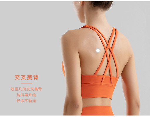 Doppelseitig gestrichener Kreuzzug Sportunterwäsche schockdichte Unterwäsche PUSH-UP YOGA Sport BRA Fitnessweste