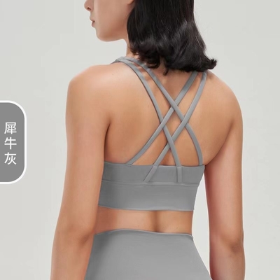 Doppelseitig gestrichener Kreuzzug Sportunterwäsche schockdichte Unterwäsche PUSH-UP YOGA Sport BRA Fitnessweste