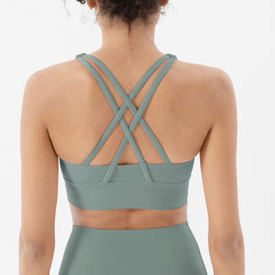 Doppelseitig gestrichener Kreuzzug Sportunterwäsche schockdichte Unterwäsche PUSH-UP YOGA Sport BRA Fitnessweste