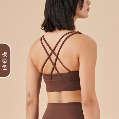 Doppelseitig gestrichener Kreuzzug Sportunterwäsche schockdichte Unterwäsche PUSH-UP YOGA Sport BRA Fitnessweste
